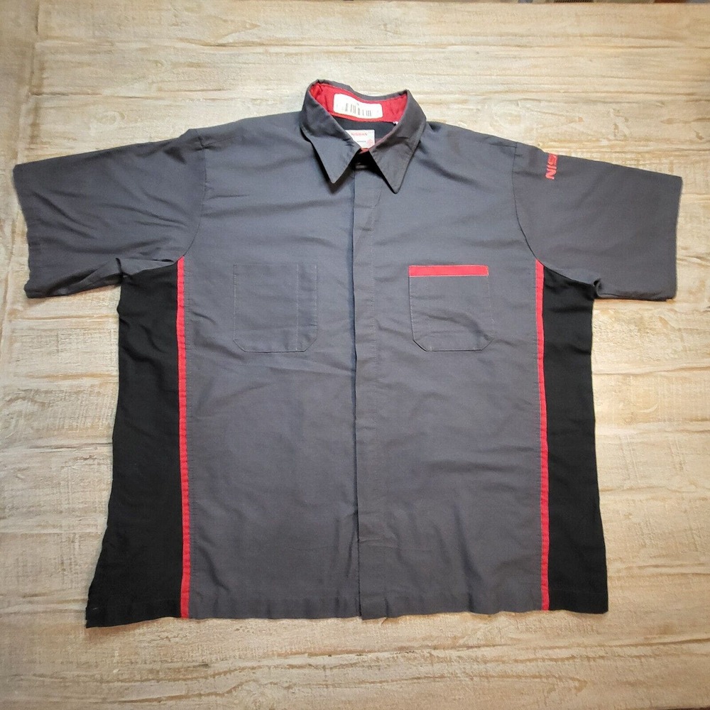 Nissan Shirt Mechanic Two Tone 2 Pocket Red Kap Uniform Mens XXL